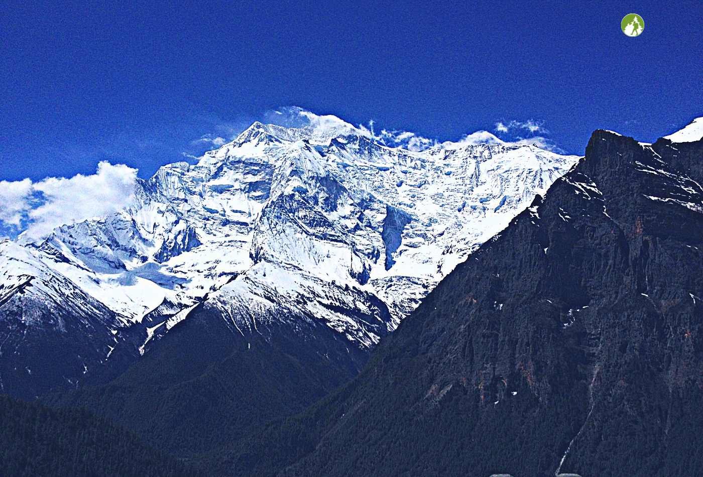 Annapurna II (7937m) as seen from Gyaru village during the Annapurna Circuit trek. 